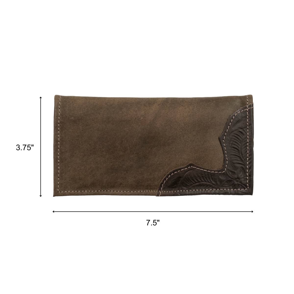 Waxed Leather Men's Rodeo Wallet: Natural Tan / 100% Genuine Full Grain Leather