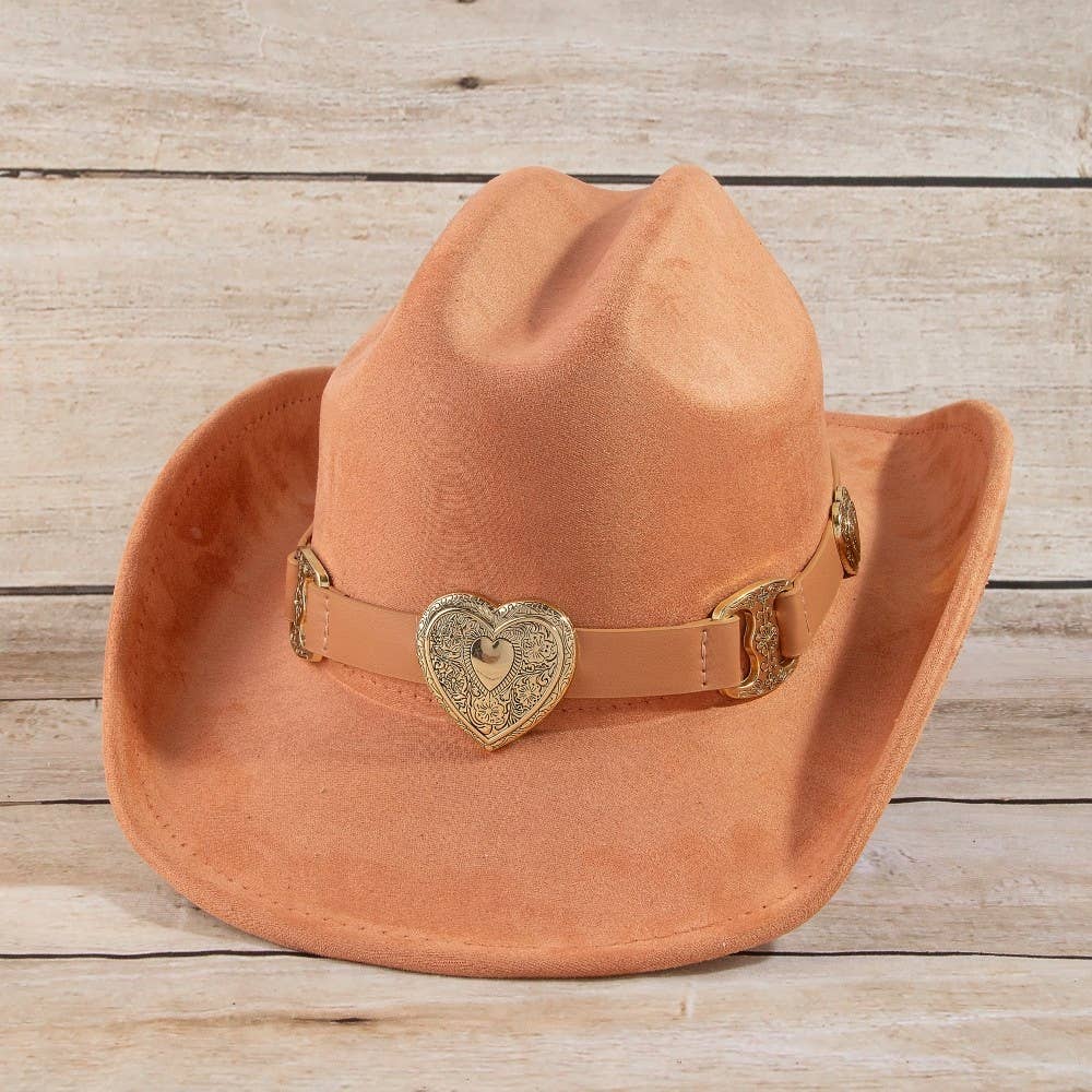 Western Heart Buckle Cowboy Hat: BR
