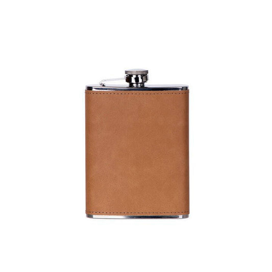 nan Leatherette Flask Caramel 8 Oz Cap, nan: nan, nan: nan, nan: nan