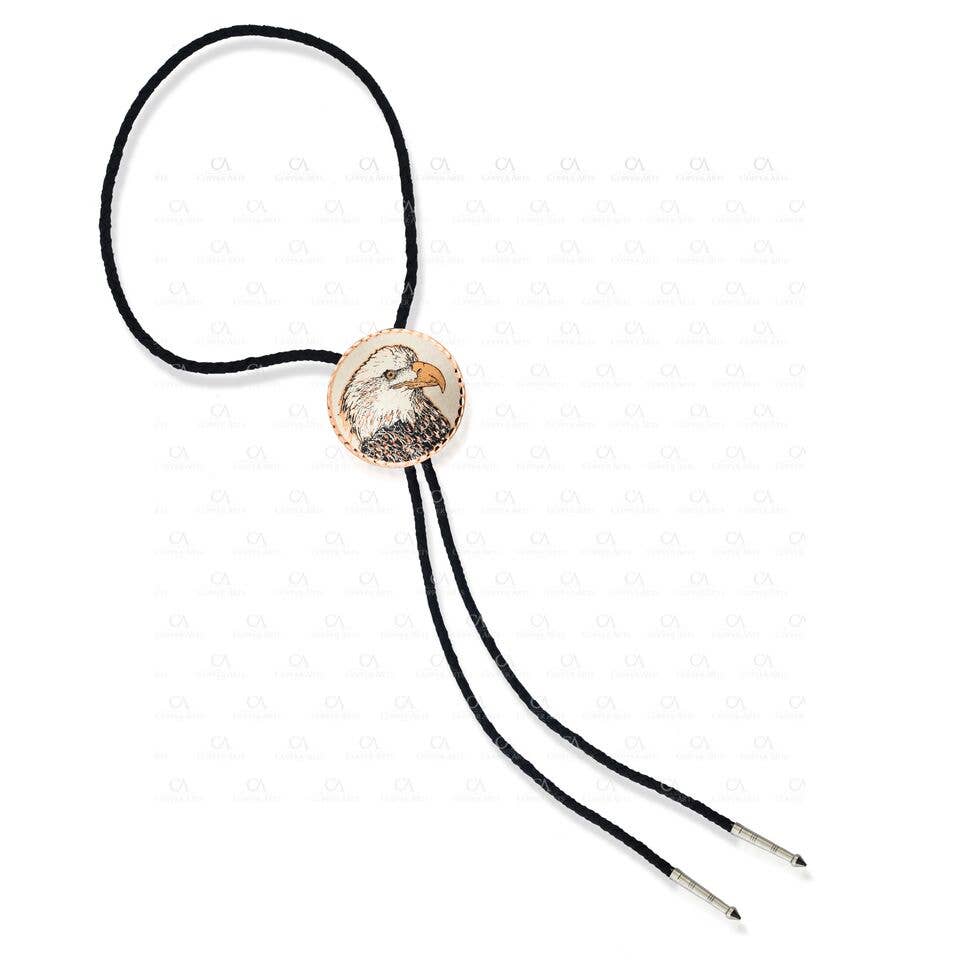 COPPER ARTS INC. BT 93 American Bald Eagle Bolo Tie
