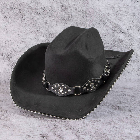 Anarchy Street Vegan Leather Studded Western Cowboy Hat