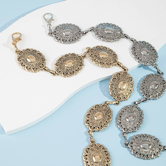 Anarchy Street Ornate Filigree Oval Concho Chain Belt