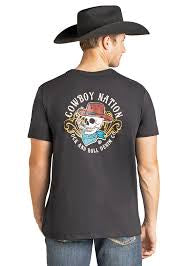 Panhandle Rock N Roll Men's Skull Graphic Short Sleeve T-Shirt