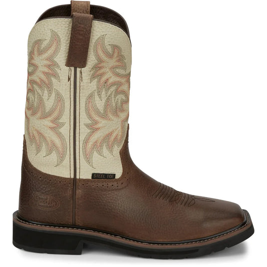 Justin Work Boots Men's Driller Pull on Steel Toe Work Boot