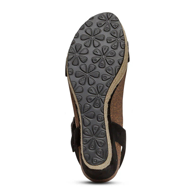 Aetrex Sydney Quarter Strap Espadrille Wedge