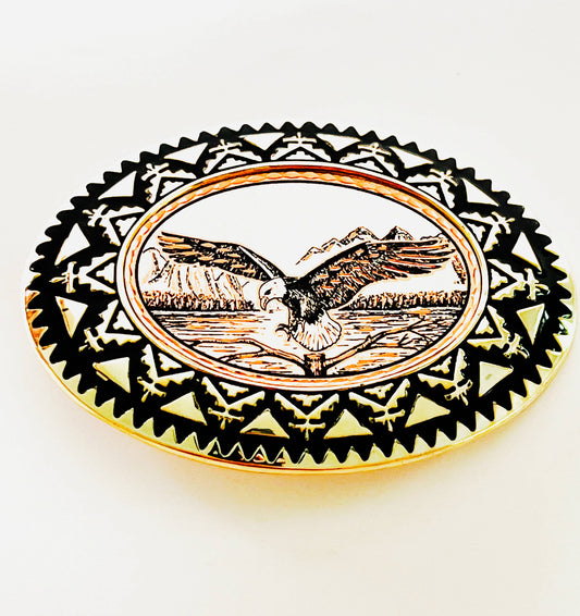 COPPER ARTS INC. BB 92 American Eagle Western Belt Buckle