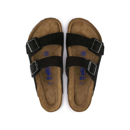 nan Birkenstock Arizona Soft Footbed Sandal Black Suede Leather, nan: 35, nan: N, nan: nan
