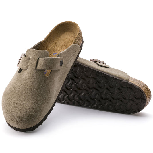 nan Birkenstock Boston Soft Footbed Unisex Clog Taupe Suede Leather, nan: 35, nan: N, nan: nan