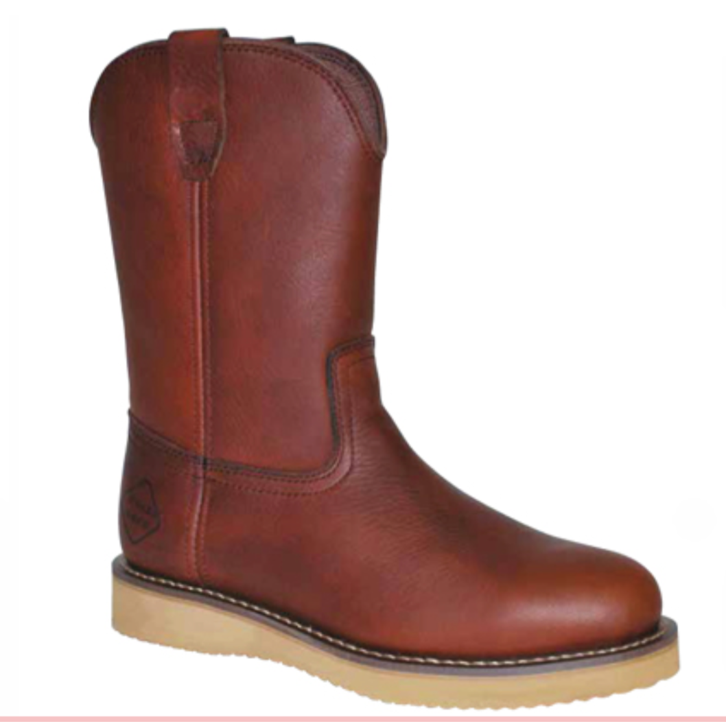 Work Zone Mens 10 Inch Pull On Soft Toe Work Boot