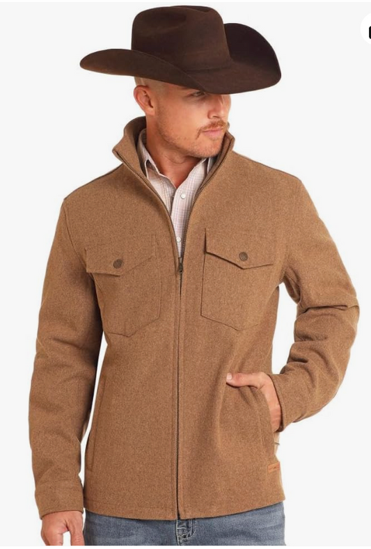 Panhandle Powder River Men's Lincoln Camel Wool Coat