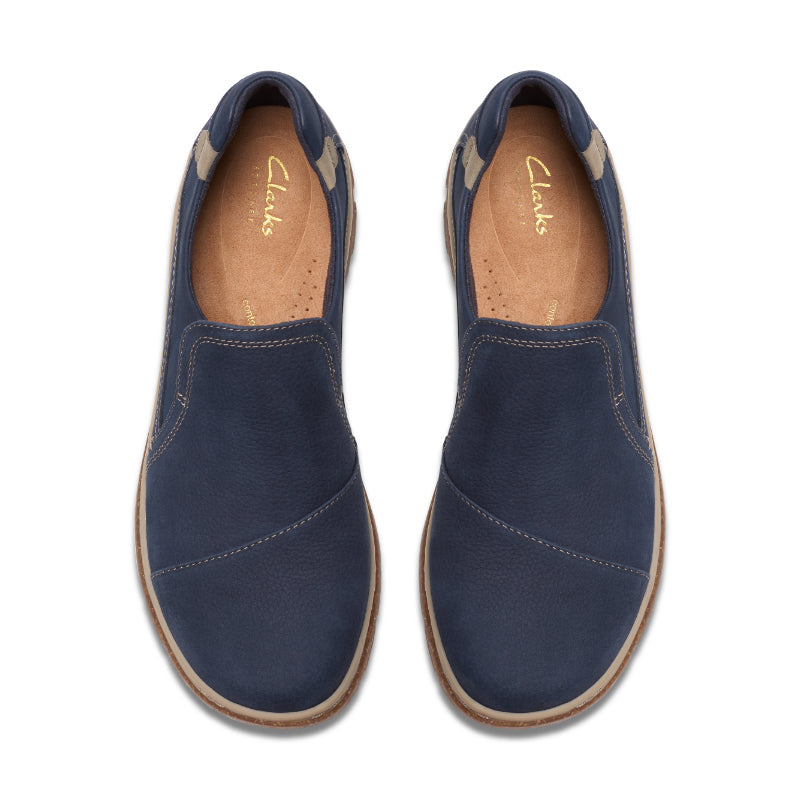 Clarks Women's Orlene Slip Casual Shoe - Navy Nubuck (26182987) - view 6