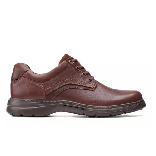 Clarks Mens Unbrawley Pace Casual Dress Shoe Mahogany Leather