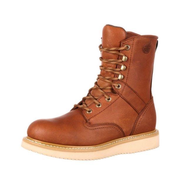 Georgia Mens 8 Inch Wedge Work Boot Golden Brown