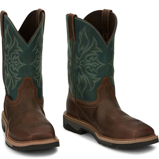 nan Justin Men's Bolt 11 Inch Composite Toe Pull On Work Boot, nan: 7.5, nan: D, nan: nan