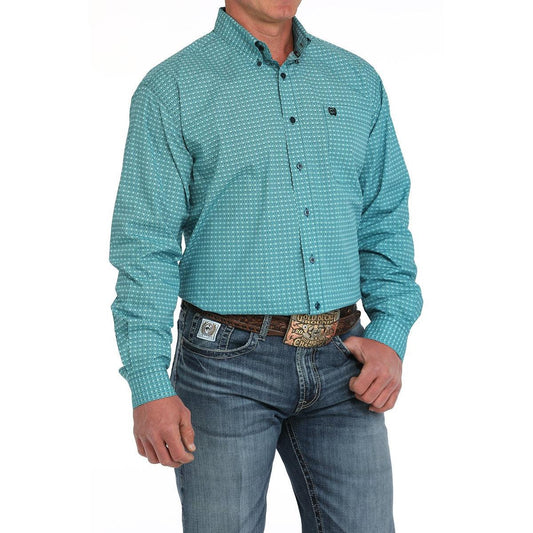 nan Cinch Men's Medallion Print Button Down Western Shirt - Turquoise, nan: S, nan: nan, nan: nan