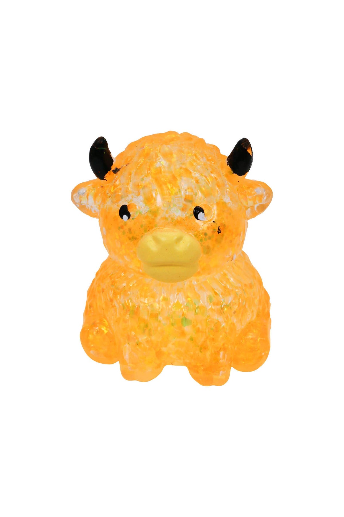 Cap Zone Baby Highland Cow Glitter Thick Maltose Putty Filled Squishy – Orange