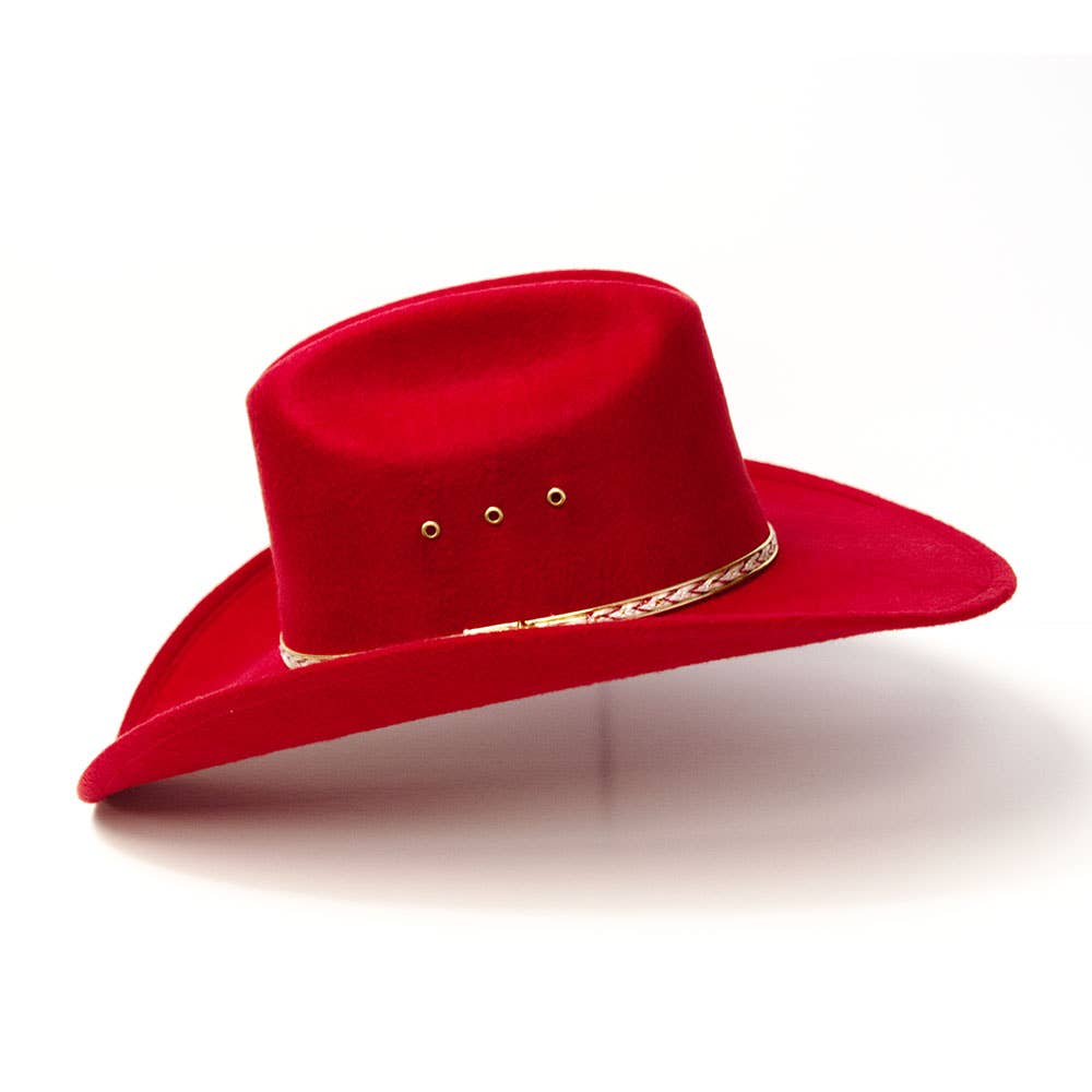 Red Felt Finish Western Cattleman Hat: K