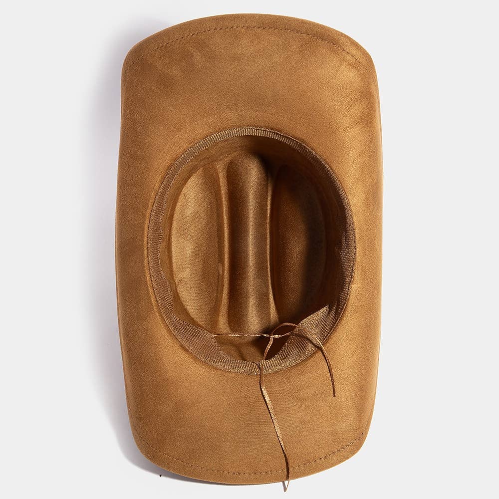 Anarchy Street Double Belt Faux Suede Cowboy Hat – Br