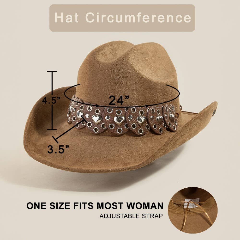 Heart Strap Belt Western Cowboy Hat: BR