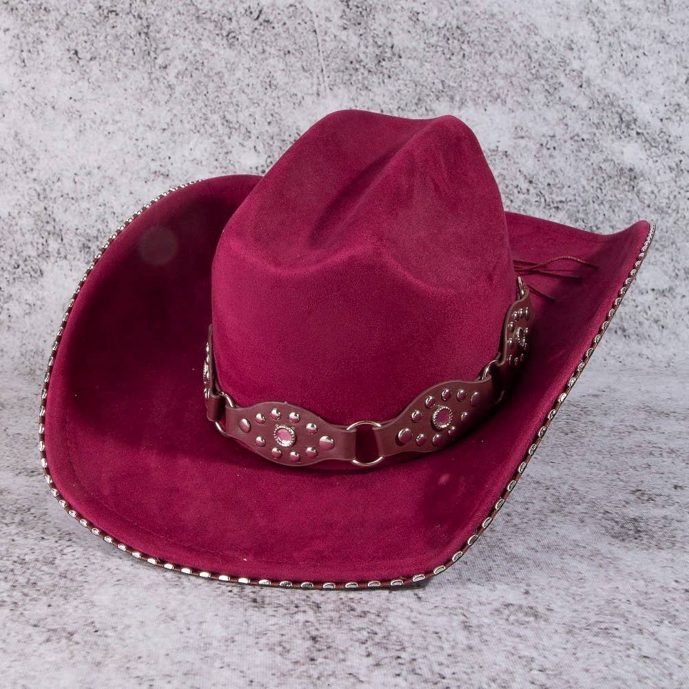 Anarchy Street Vegan Leather Studded Western Cowboy Hat