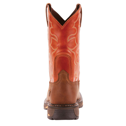 nan Ariat Men's Workhog Pull On Wide Square Toe Work Boot Brown, nan: 7.5, nan: EE, nan: nan