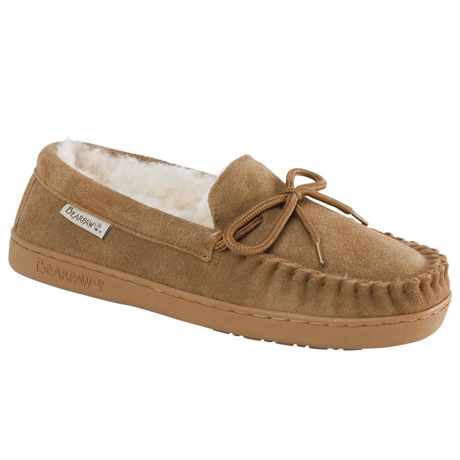 Bearpaw Bearpaw Men's Moc II Suede Moccasin Slipper Hickory, Size: 8, nan: nan, nan: nan