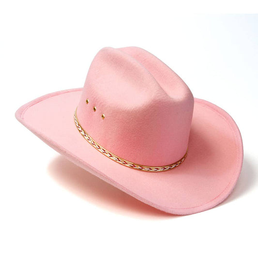Pink Felt Finish Western Cattleman Hat: K