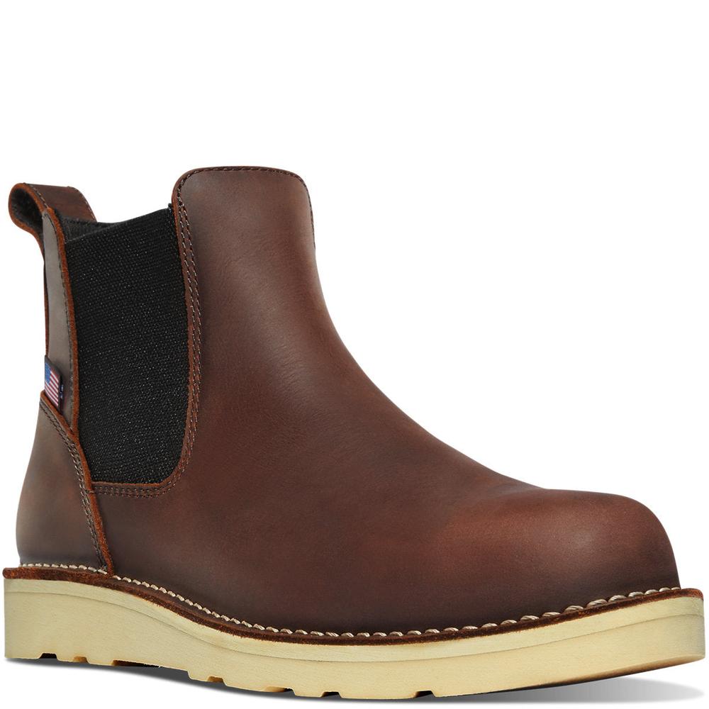 Danner Danner Men's Bull Run Pull On Soft Toe Chelsea Work Boot, Size: 7, Width: D, nan: nan