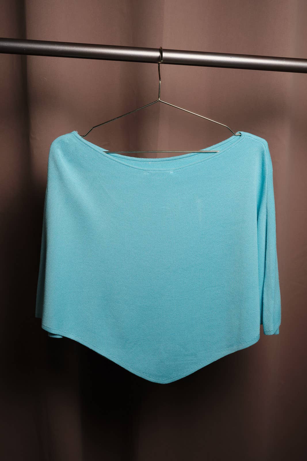 Sunday Edition by LE LIS Slouchy Boat Neck Knit Pullover Poncho Top