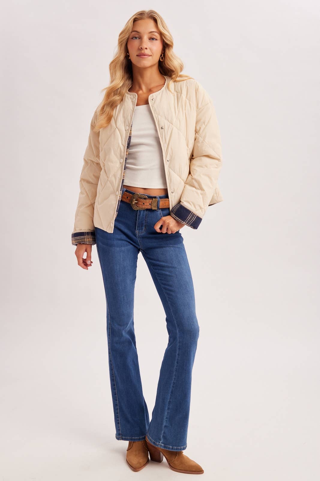 PM6144 - CONTRAST ROLL UP CUFFS PUFFER JACKET