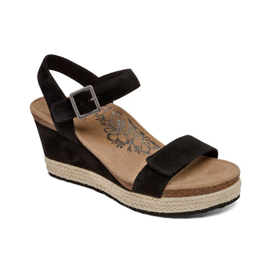 Aetrex Sydney Quarter Strap Espadrille Wedge
