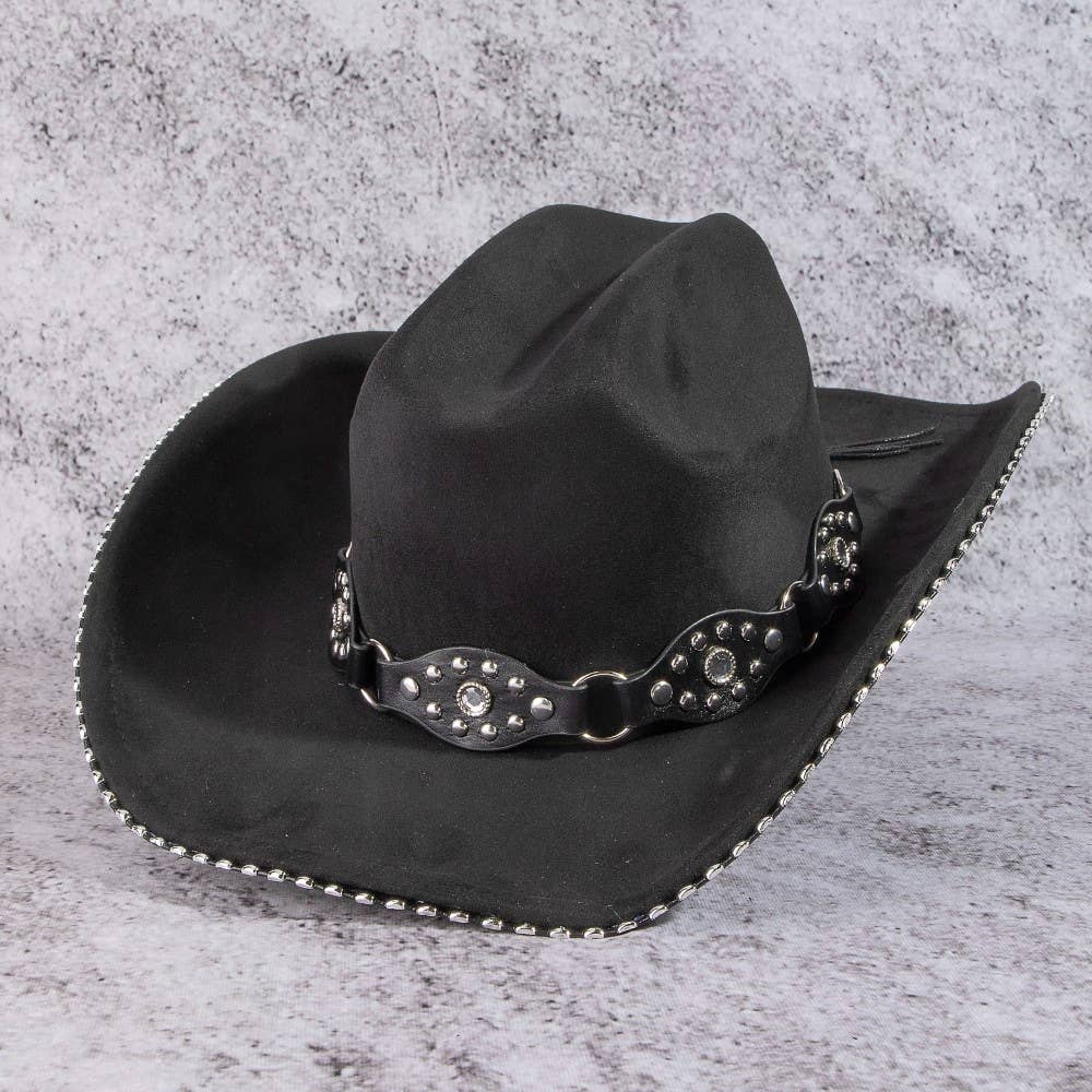 Anarchy Street Vegan Leather Studded Western Cowboy Hat