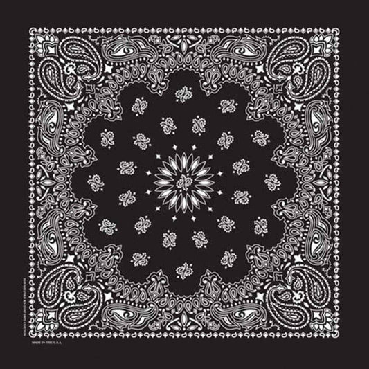 Made in the USA - Black Paisley Bandana