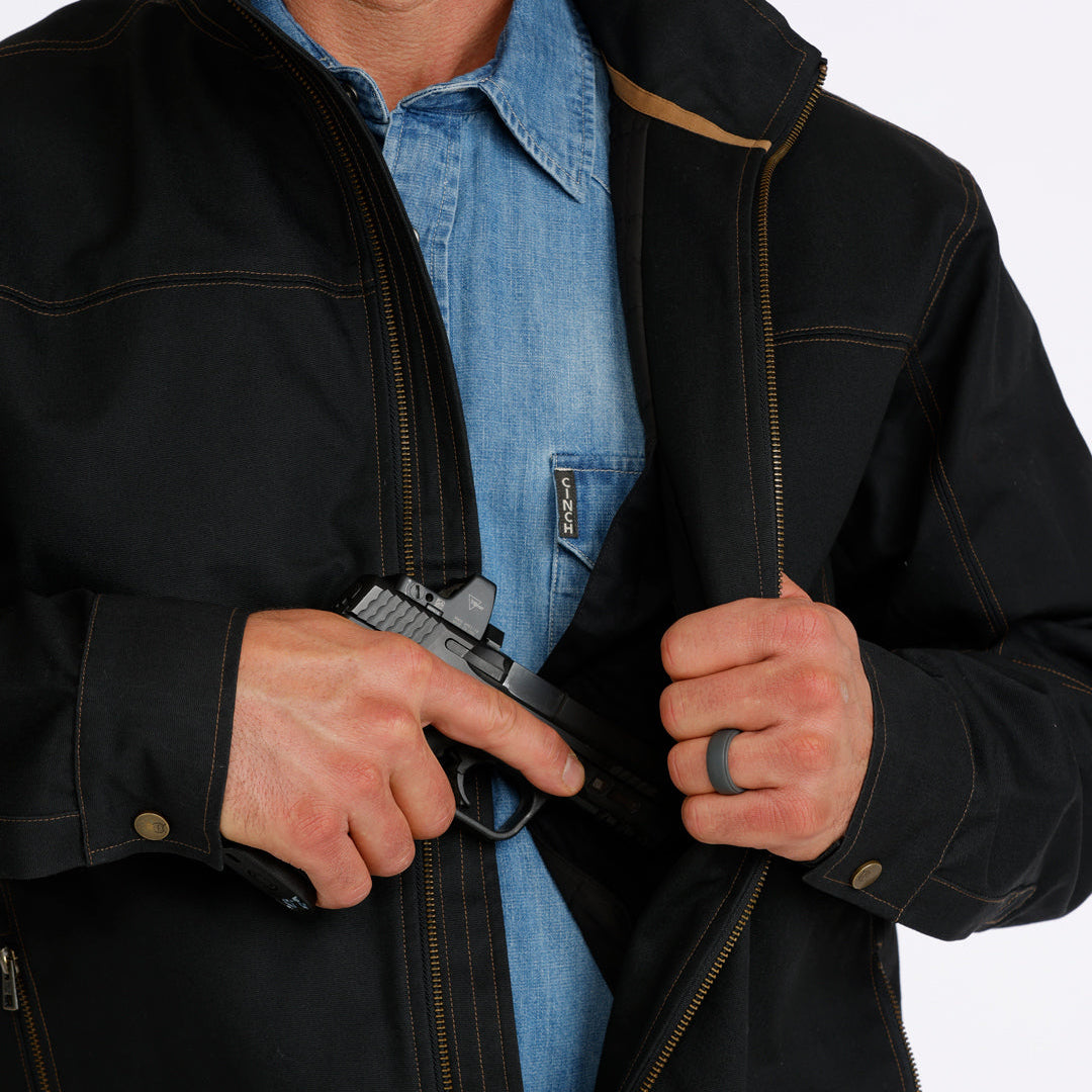 Cinch Men's Concealed Carry Canvas Jacket - Black (MWJ1938001) - view 3