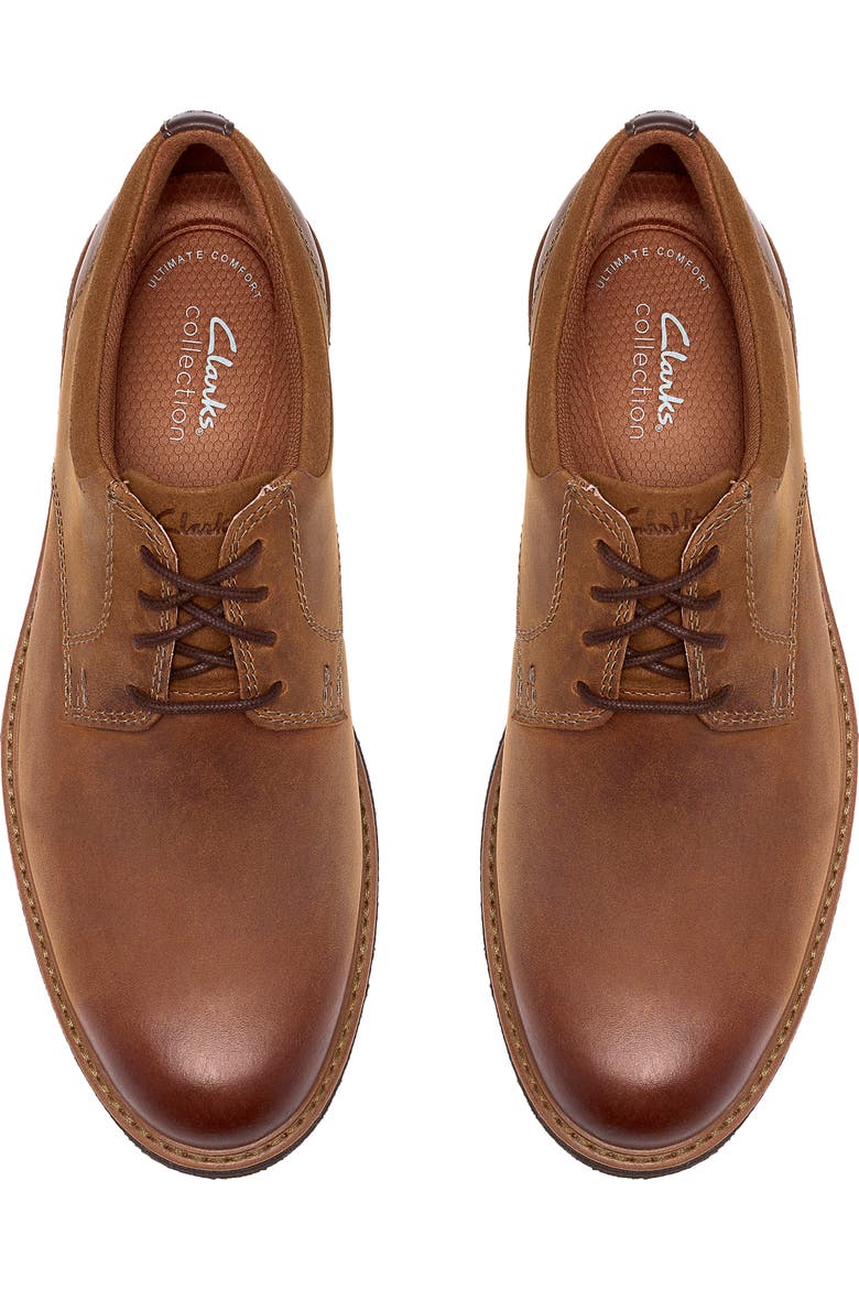 Clarks Men's Baystone Plain Oxford - Light Brown Leather (26327754) - view 3
