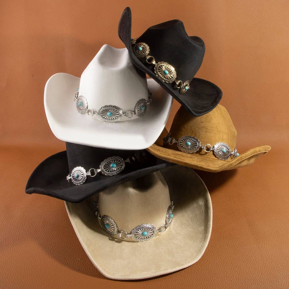 Anarchy Street Turquoise Stud Concho Belt Western Cowboy Hat – Ka