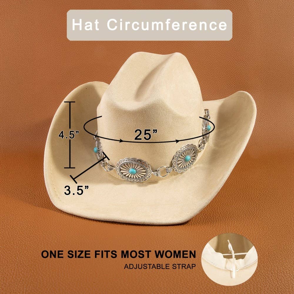 Anarchy Street Turquoise Stud Concho Belt Western Cowboy Hat – Ka