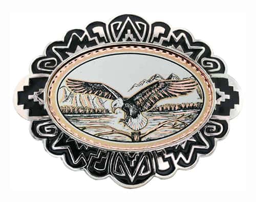 COPPER ARTS INC. BB 92 American Eagle Western Belt Buckle
