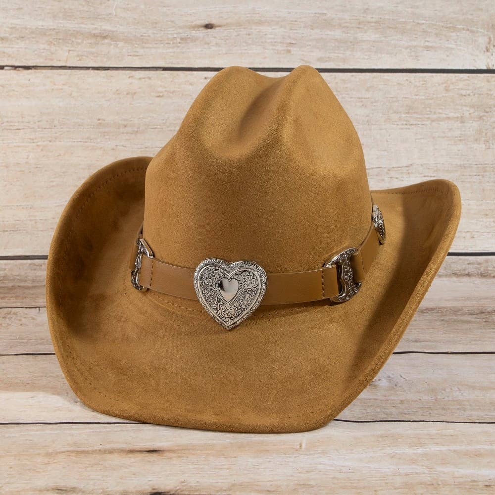 Western Heart Buckle Cowboy Hat: BR
