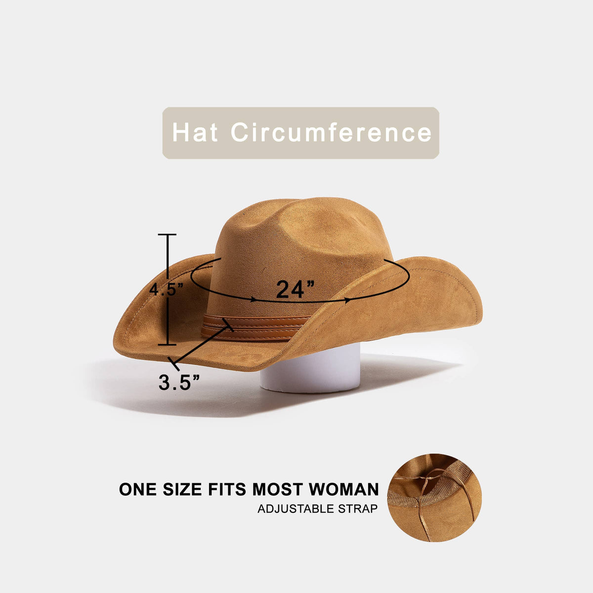 Anarchy Street Double Belt Faux Suede Cowboy Hat – Br