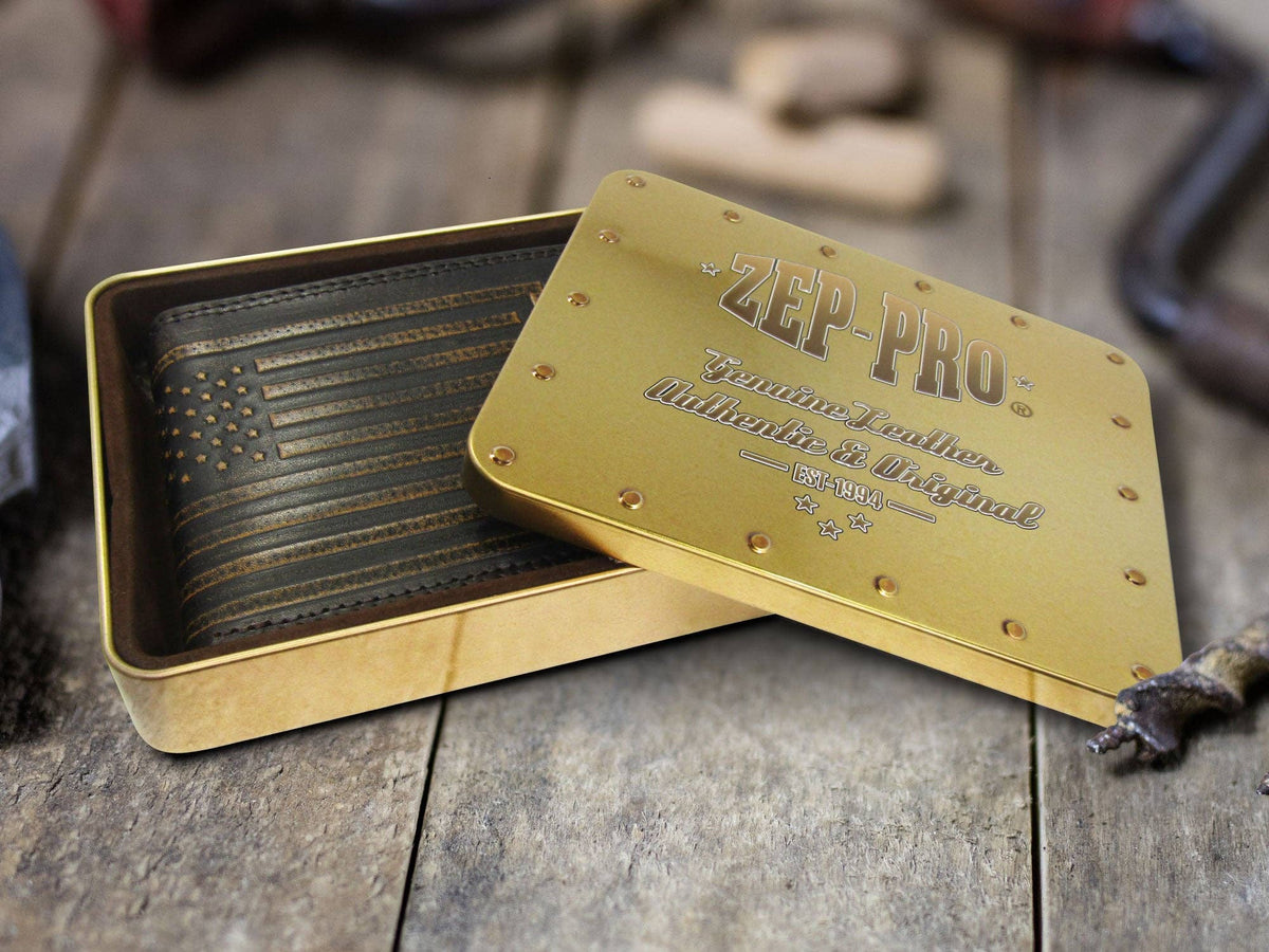 Zep-Pro Shotshell Burnished Leather Trifold Wallet