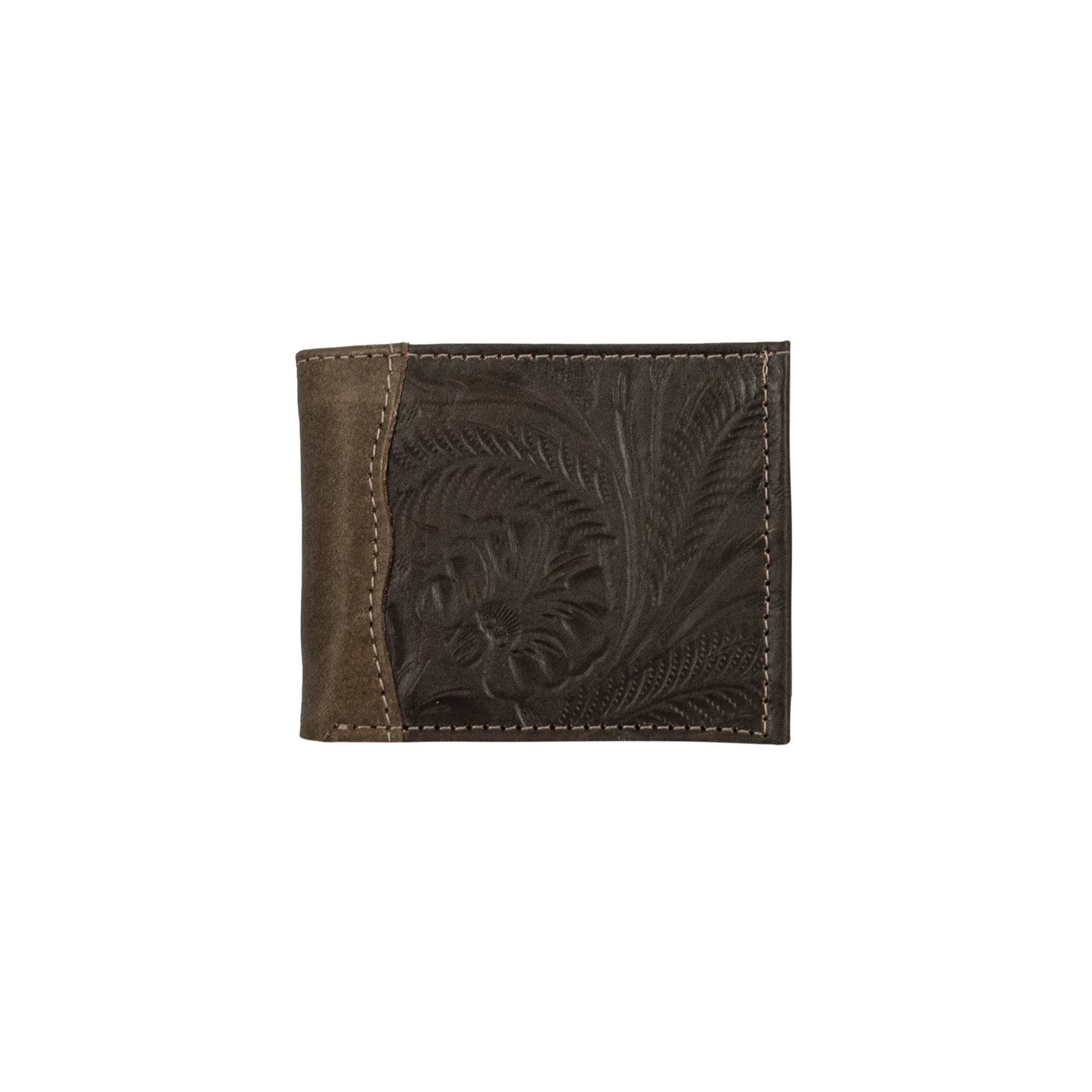 Waxed Leather Men's Wallet: Dark Brown / 100% Genuine Full Grain Leather