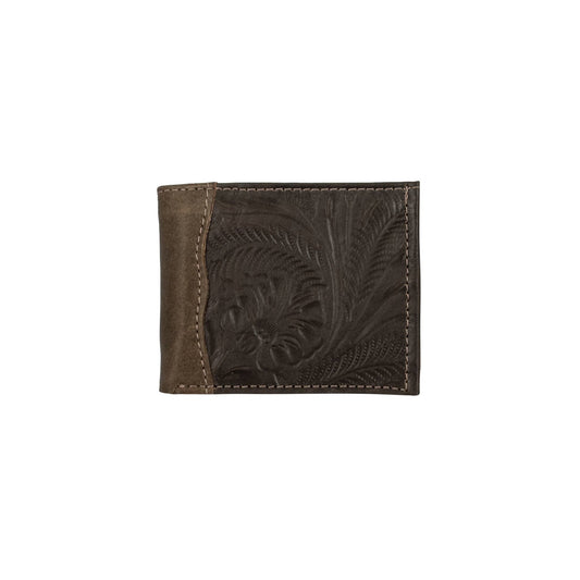 Waxed Leather Men's Wallet: Dark Brown / 100% Genuine Full Grain Leather