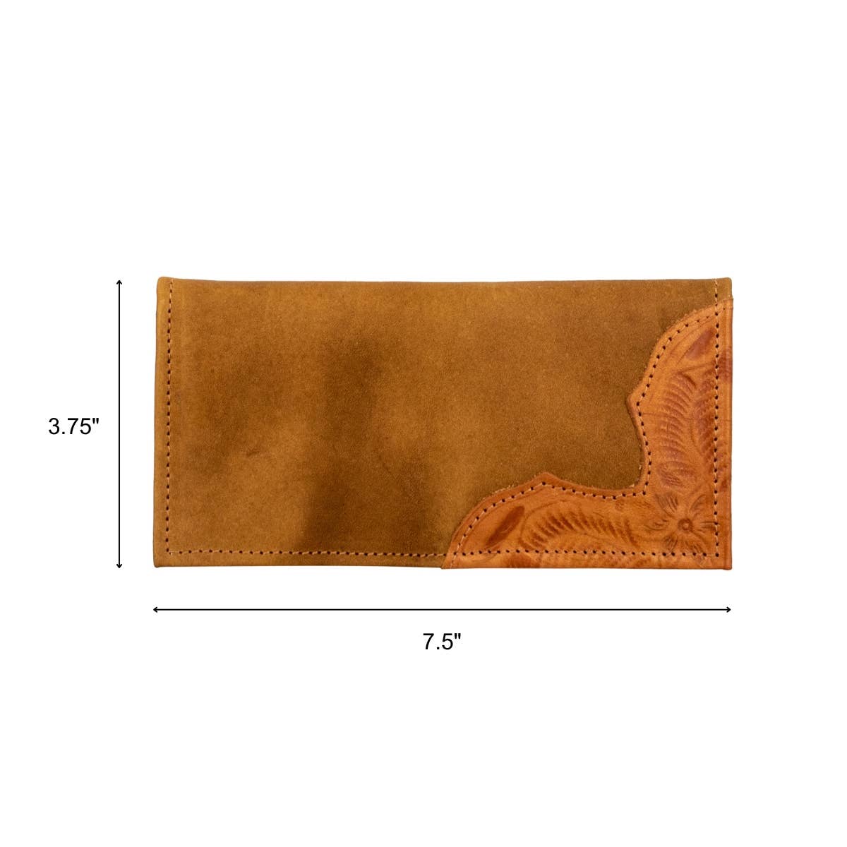 Waxed Leather Men's Rodeo Wallet: Natural Tan / 100% Genuine Full Grain Leather