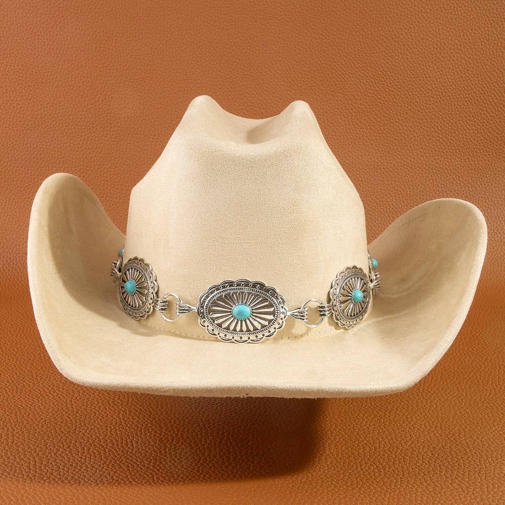 Anarchy Street Turquoise Stud Concho Belt Western Cowboy Hat – Ka