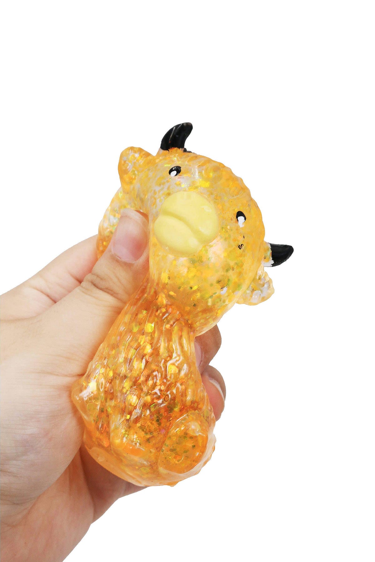 Cap Zone Baby Highland Cow Glitter Thick Maltose Putty Filled Squishy – Orange