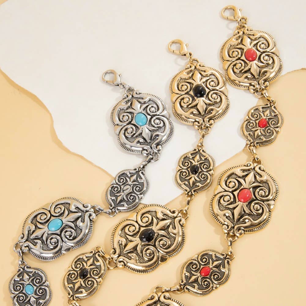 Ornate Western Concho Chain Belt: SBL