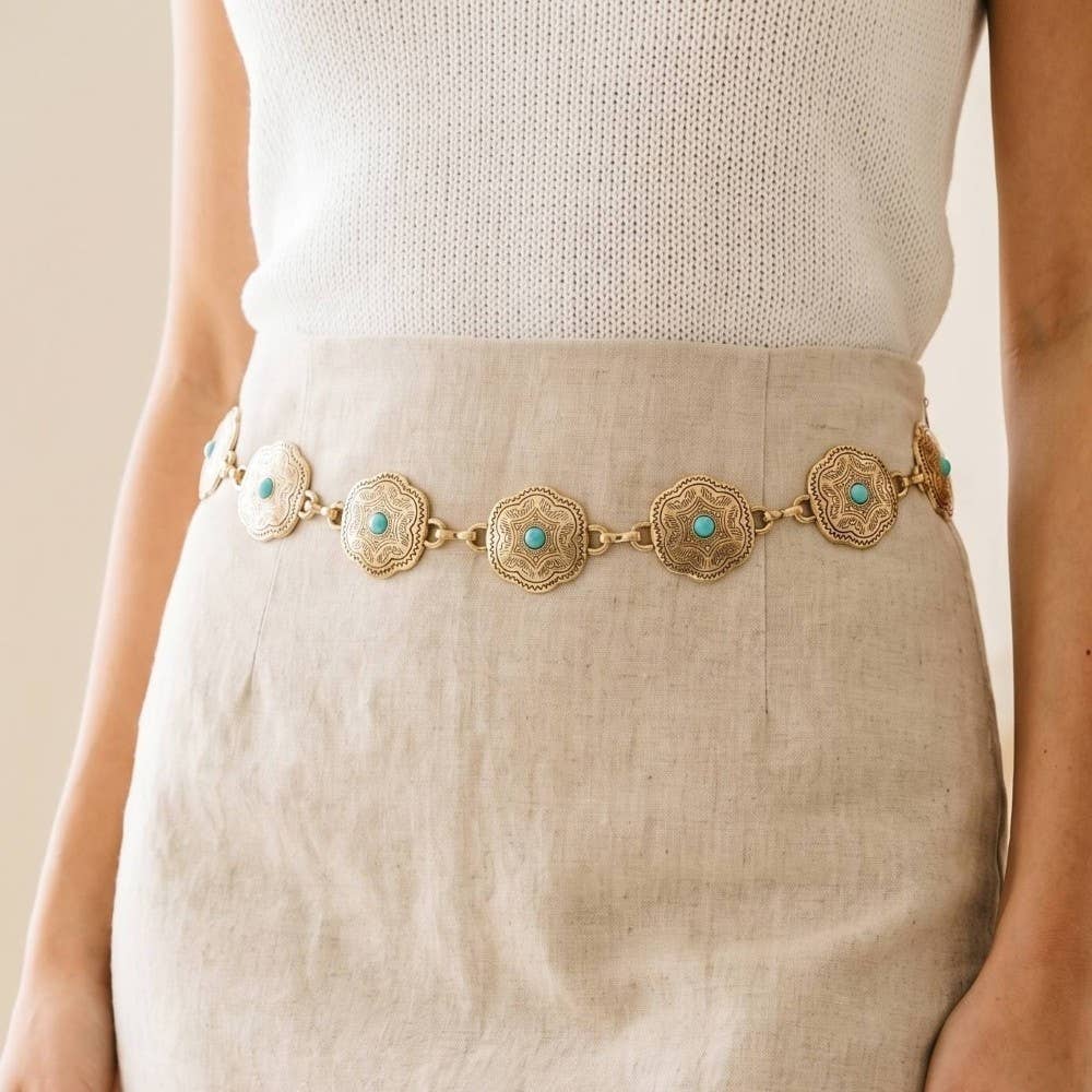 Anarchy Street Floral Disc Western Chain Belt – G