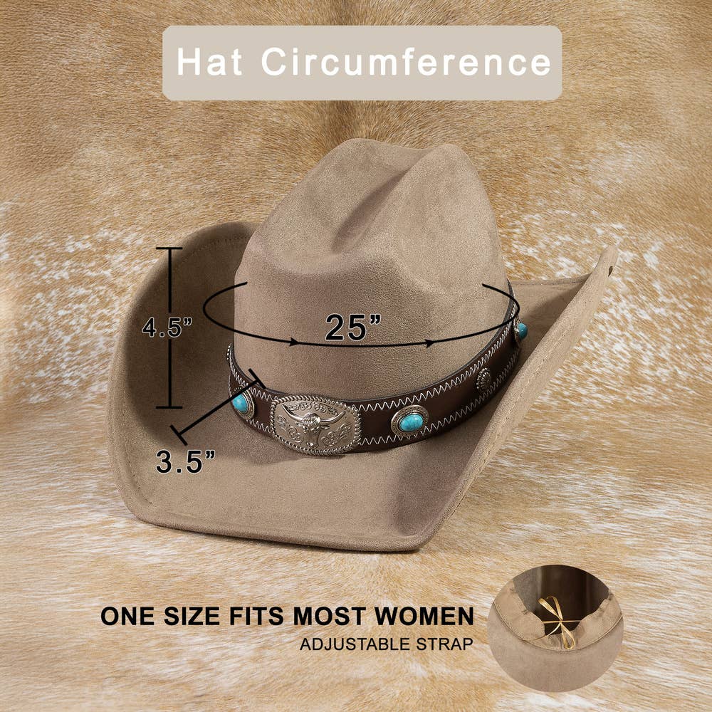 Anarchy Street Western Cowboy Hat With Longhorn Buckle Concho – Lbr