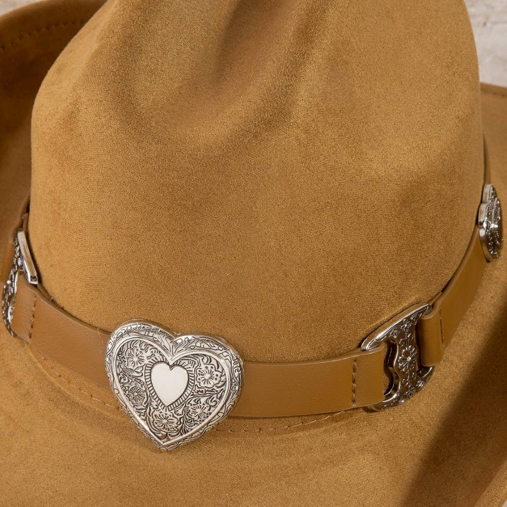 Western Heart Buckle Cowboy Hat: BR